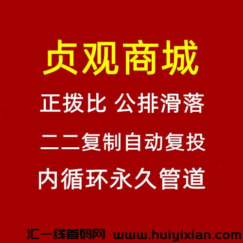 贞观商城，正拨比，公排滑落，二二复智全新模式，集团公司出品，2024王炸项目-汇一线首码网