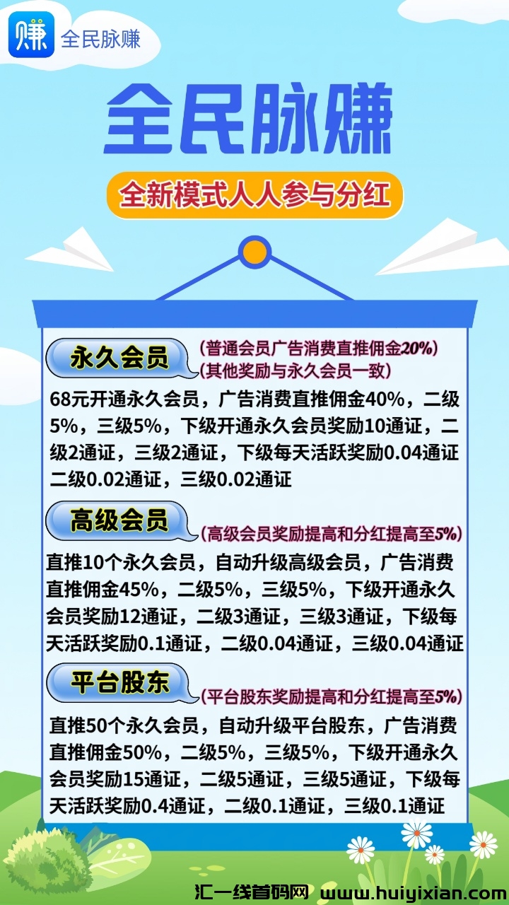 全民脉赚：0撸，项目引流人脉爆粉必备，欢迎免費体验！-汇一线首码网